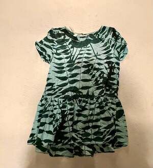 Rachel Rose Anthropologie 100% Silk Shadowscape Leaf Print Peplum Top
